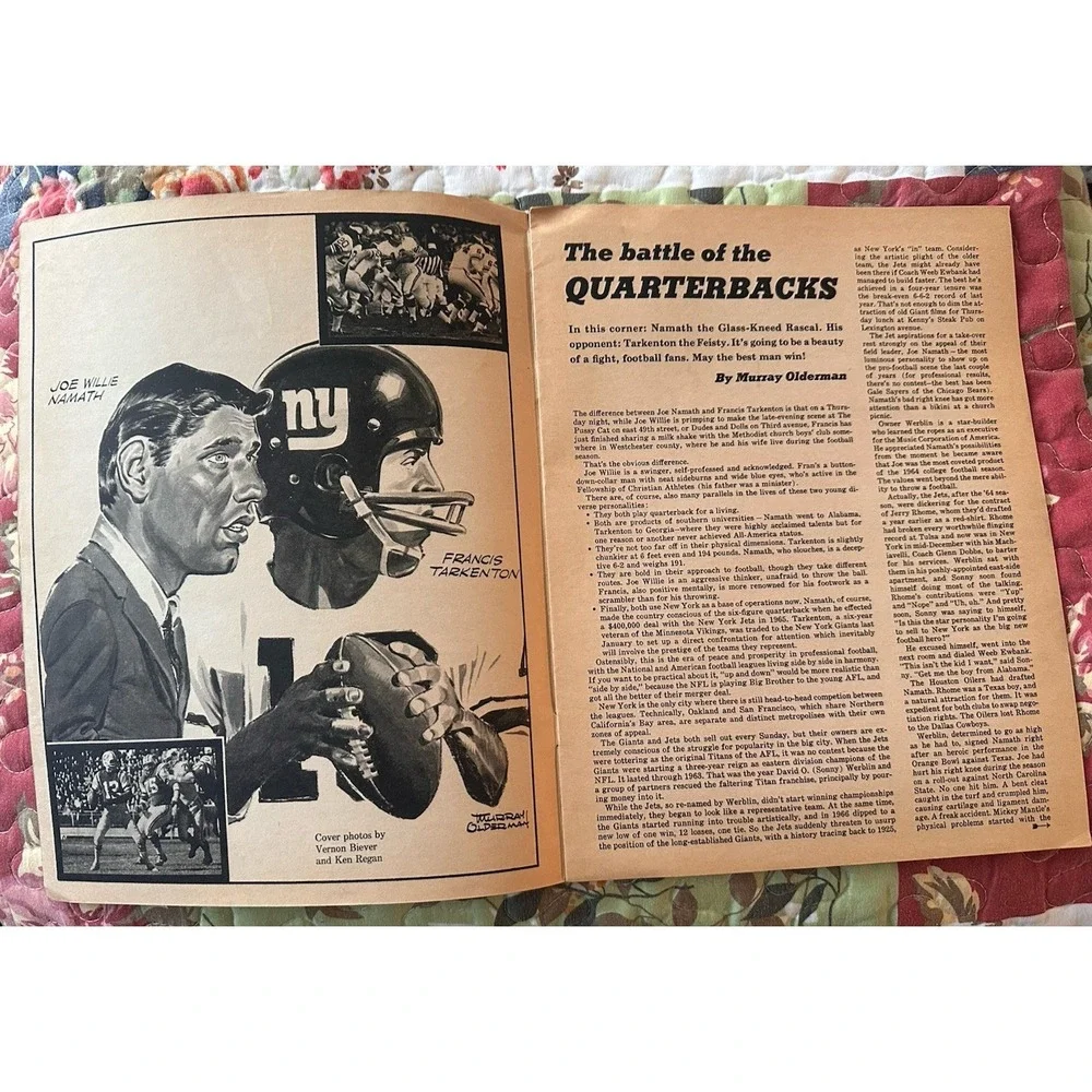 Vintage Namath vs Tarkenton Battle Of Quarterbacks Business Progress Magazine 67
